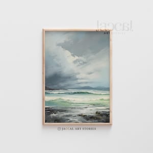 Serene Ocean Green Sea Art, Abstract Water Art, Calm Light Green Coastal Decor, Aqua Ocean Wall Art, Modern Ocean Print, Printable Seascape