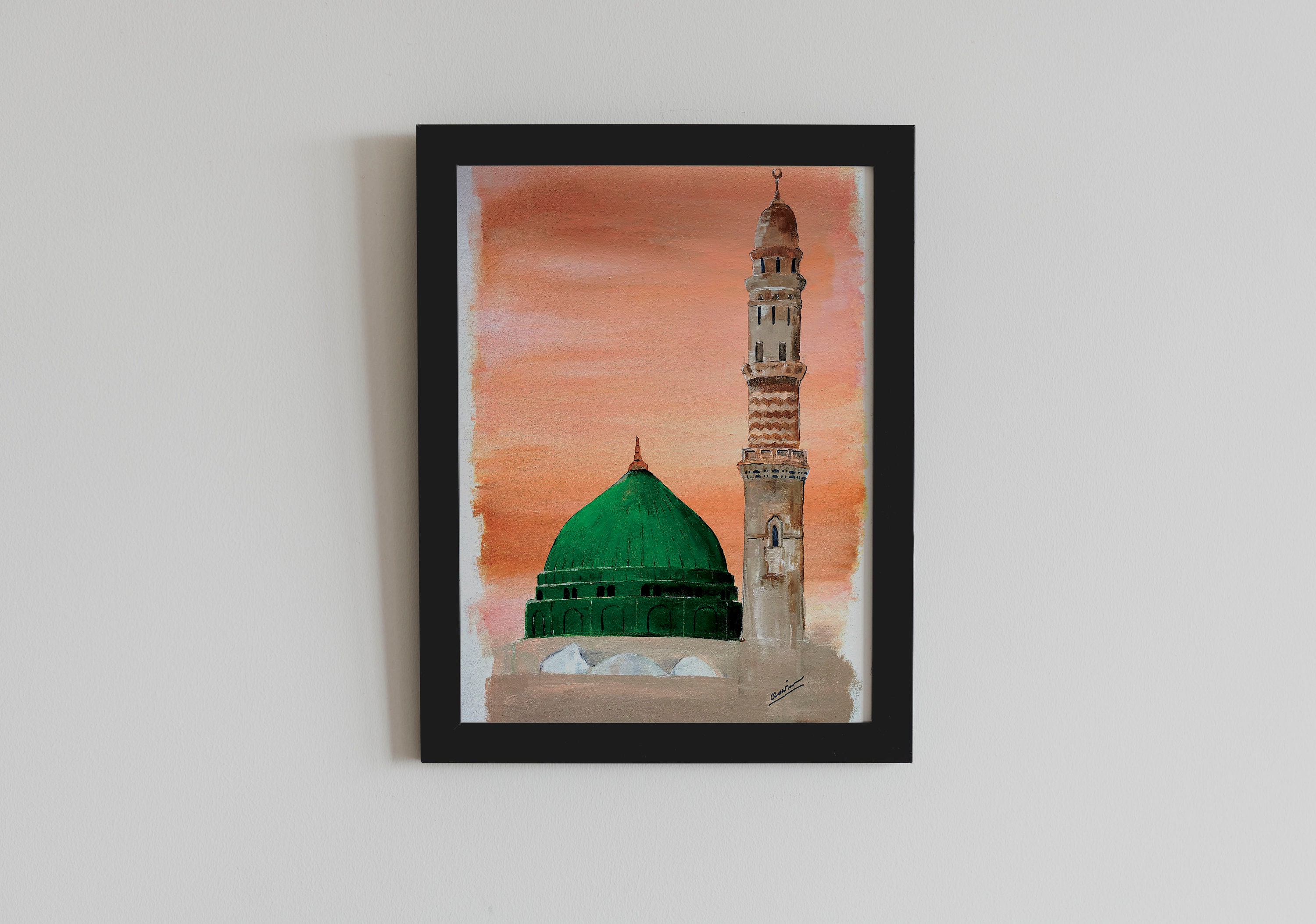 Islamic Painting Masjid Nabawi Medina Islamic Wall Art Print Etsy