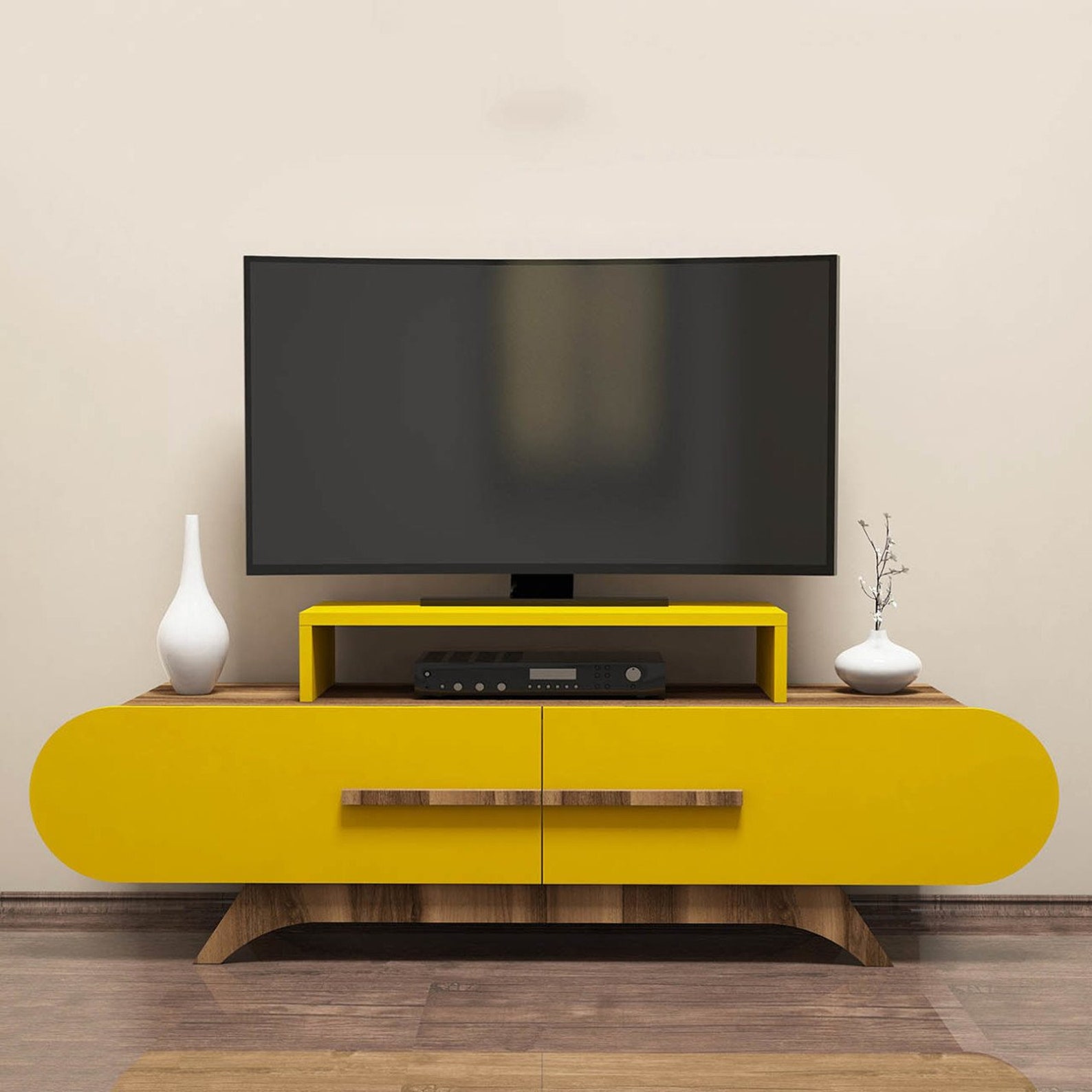 Wooden TV Unit Decorative TV Etsy