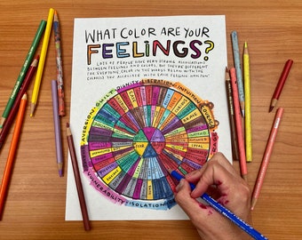 Printable Color-in Feelings Wheel *Digital Download* for Personal Use