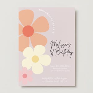 Editable Blossoms Birthday Invitation