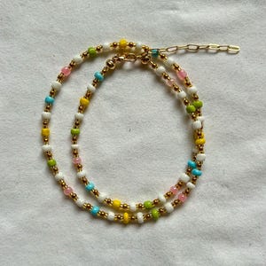 Corsica Beaded Necklace | Seed Bead Necklace | Summer Jewellery | Gold Jewellery | Beads Choker | Layering Necklace | Dainty Jewelry | Gifts