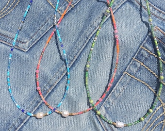 Summer Days Pearl Beaded Necklaces