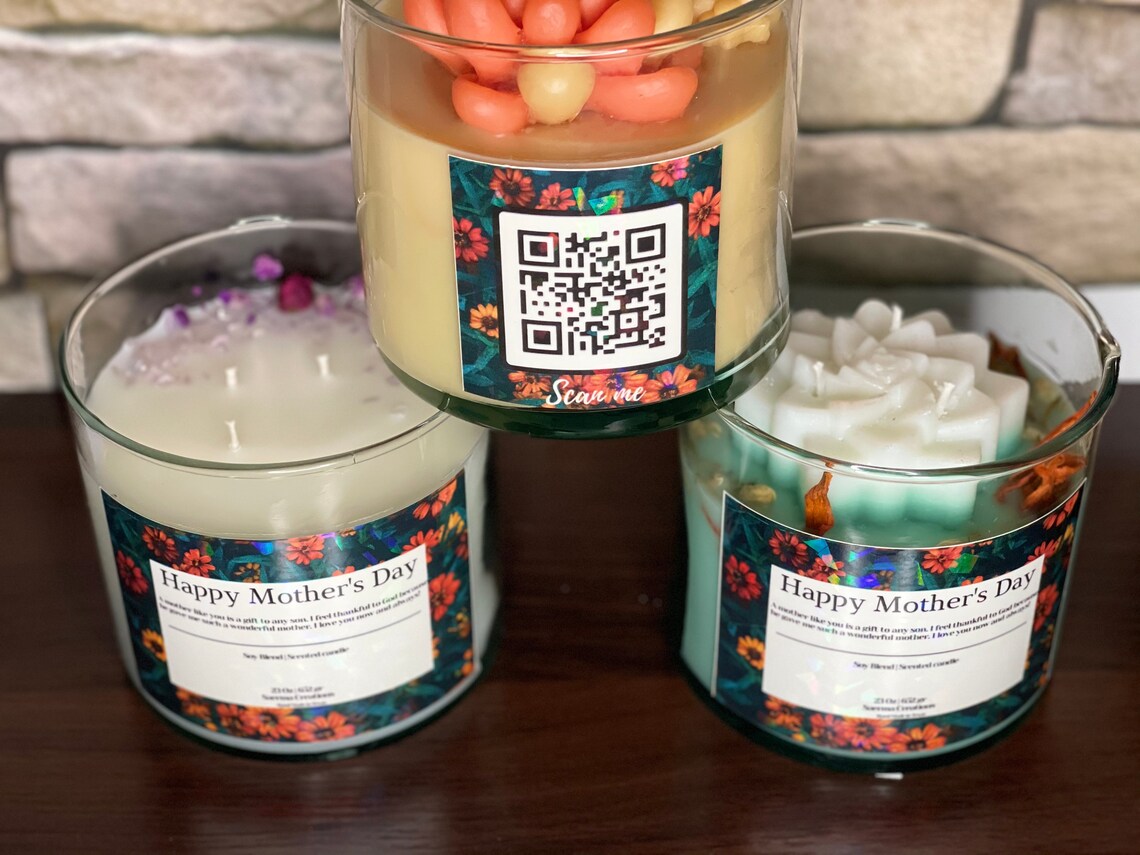 Premium Scented Candles for Home Decor with QR code Etsy