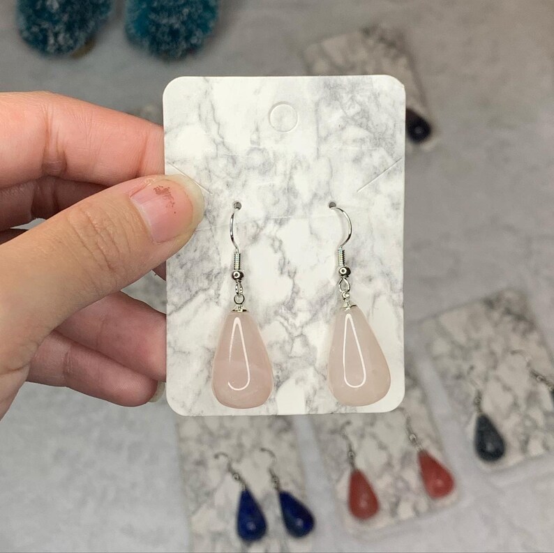 Natural Crystal Gemstone Teardrop-Shaped Earrings