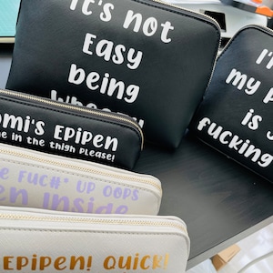 Design Your Own Medication Pouch, Custom Carry Case For Medication Essentials , Faux Leather  Pouch, Medication Kit, Choose your own wording