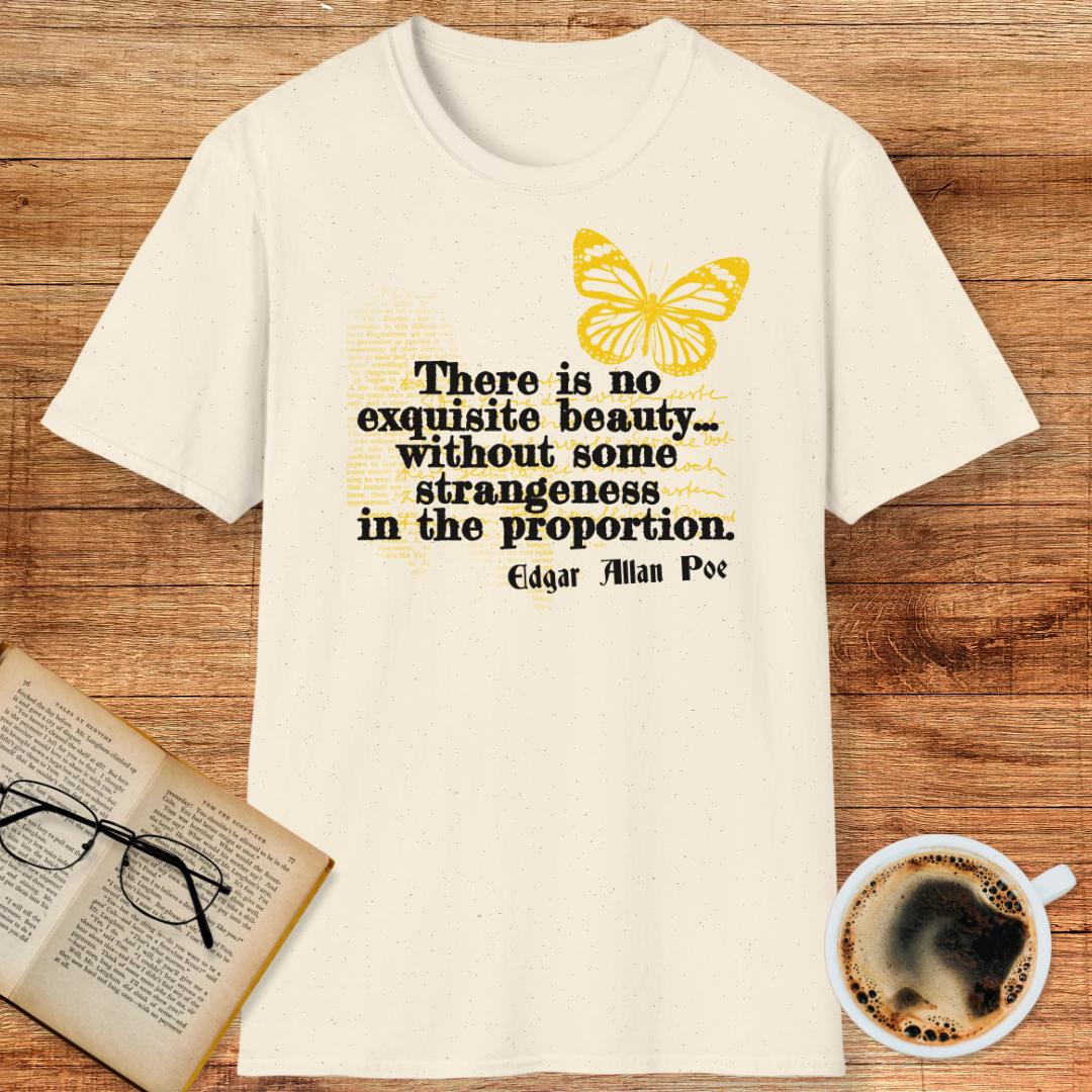 Edgar Allan Poe Shirt – Quote About Beauty – Gothic Butterfly T-Shirt – Literary Aesthetic Tee – Dark Academia Gift for Book Lovers