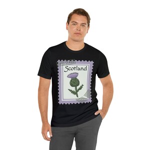 Scotland T-shirt Scottish Thistle Stamp | Unisex Jersey Short Sleeve Tee image 6