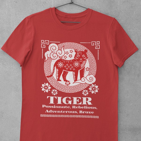 Year of the Tiger Zodiac T-Shirt | Positive Traits Tee | Chinese Astrology Birth Year Shirt | Gift for Tiger Zodiac Animal Birthday