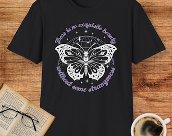 Edgar Allan Poe T-Shirt: Gothic Butterfly Literary Quote Tee
