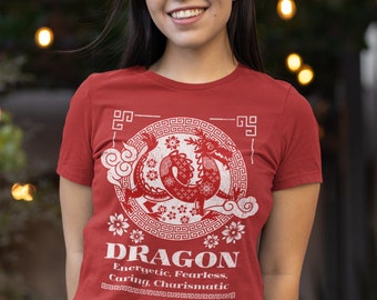 Year of the Dragon Shirt | Chinese Zodiac Personality Traits Unisex Adult T-shirt