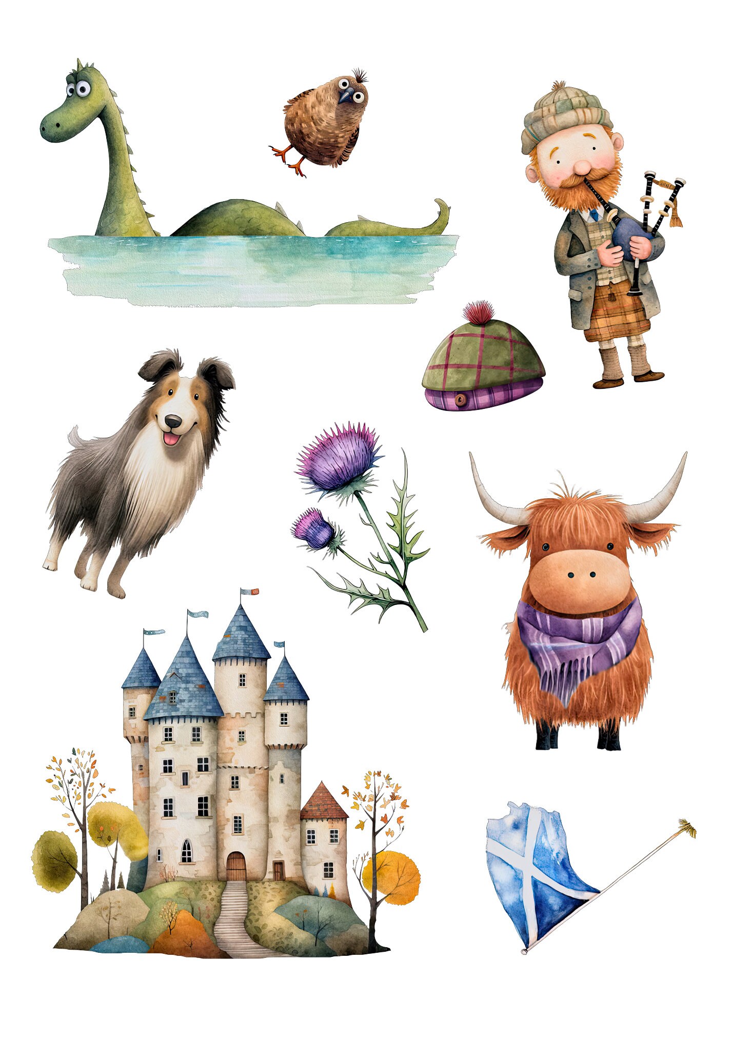 Scotland Sticker Sheet Etsy