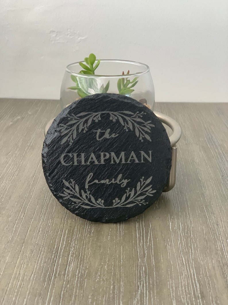 Christmas Slate Drink Coasters Personalized Custom Coasters Laser Engraved Beer Wine Whisky Tea Coffee Home Decor Wedding Gift