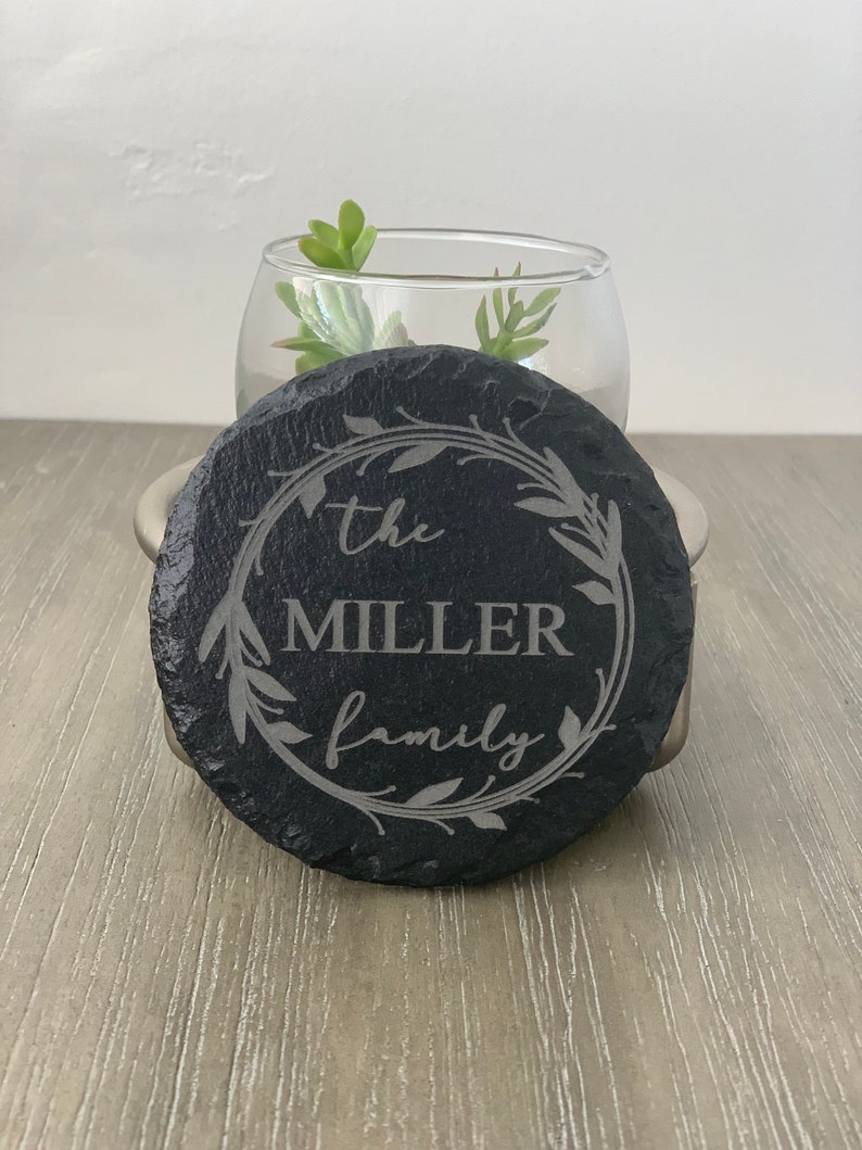 Christmas Slate Drink Coasters Personalized Custom Coasters Laser Engraved Beer Wine Whisky Tea Coffee Home Decor Wedding Gift