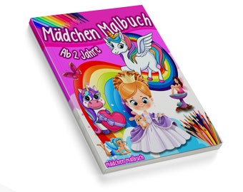 Mädchen Malbuch: Einhorn Malbuch, Mandala Malbuch Kinder, Süße Meerjungfrau, Princess, fee zum Ausmalen für Kinder ab 2 Jahren, kinderbücher