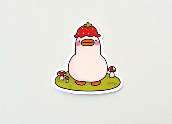 Strawberry Duck Stickers cottagecore aesthetic vintage mushroom