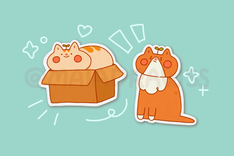 House Cats Stickers cute vinyl chonky cat pet animal sticker image 1