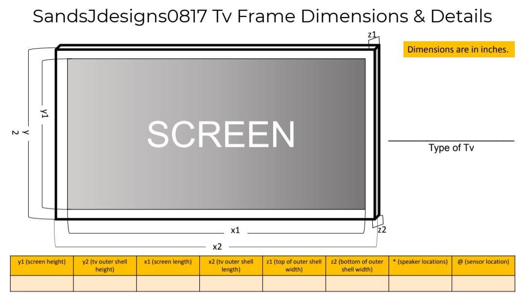 Custom Made TV Frame up to 72 TV size Etsy