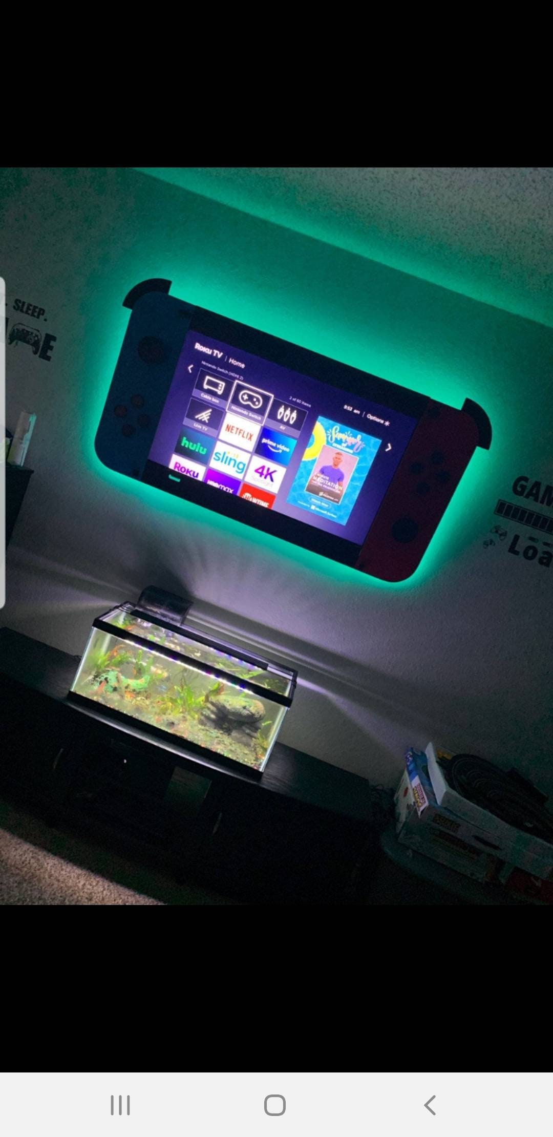 50 in Nintendo switch tv frame with shelves Etsy