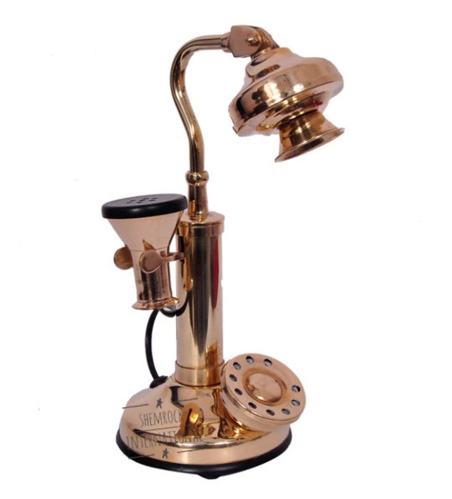 Brass Candlestick Telephone Vintage Rotary Dial Home Decor Etsy