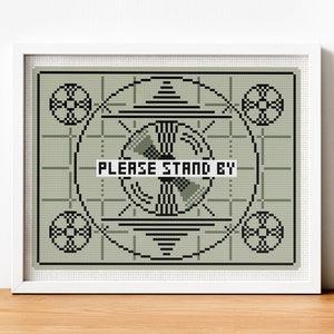 Please Stand By - Cross Stitch Pattern -  Fallout Game Series Inspired Embroidery Chart - Digital PDF