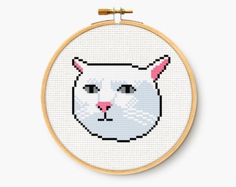 Serious Cat Meme - Cross Stitch Pattern - Funny Embroidery Chart - Digital PDF