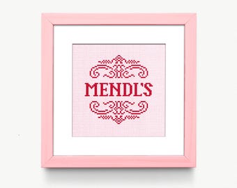 Mendl's Ornament - Cross Stitch Pattern - Hotel Grand Budapest Inspired Embroidery Chart - Digital PDF