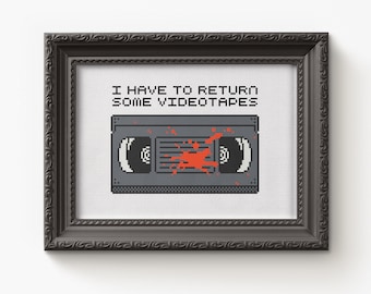 American Psycho Cross Stitch Pattern: Funny Movie Embroidery (Digital PDF)