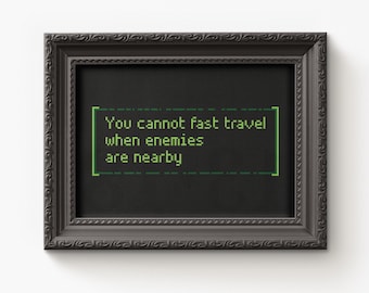 Fallout Cross Stitch Pattern: Fast Travel Embroidery (Digital PDF)