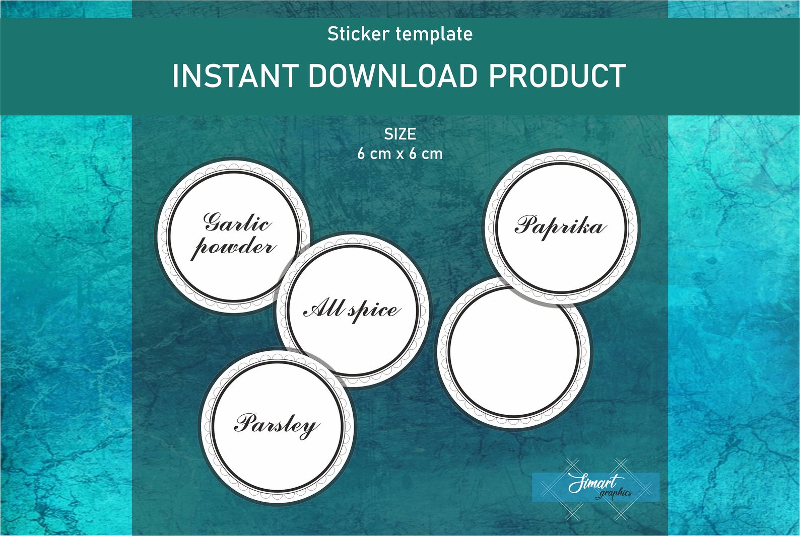 Printable Spice Labels Instant Download Kitchen Decor | Etsy