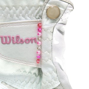 Golf stroke counter, done in pink hues and clear beads, glove counter for golfer, gift for golf lover, gift for golf mom, bead counter #51