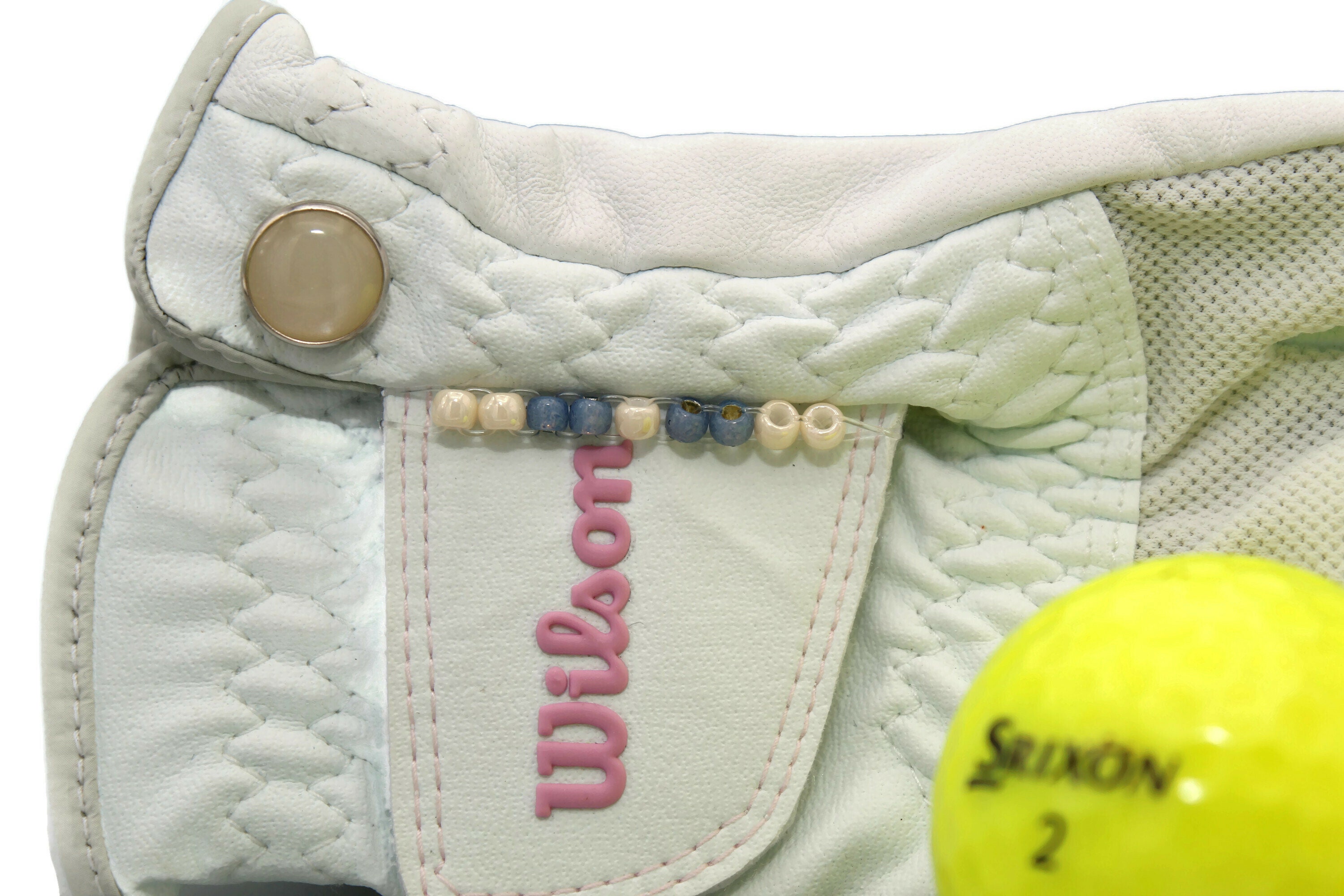 Golf Counting Beads for Glove, Cream and Blue Beaded Counter for Golfer