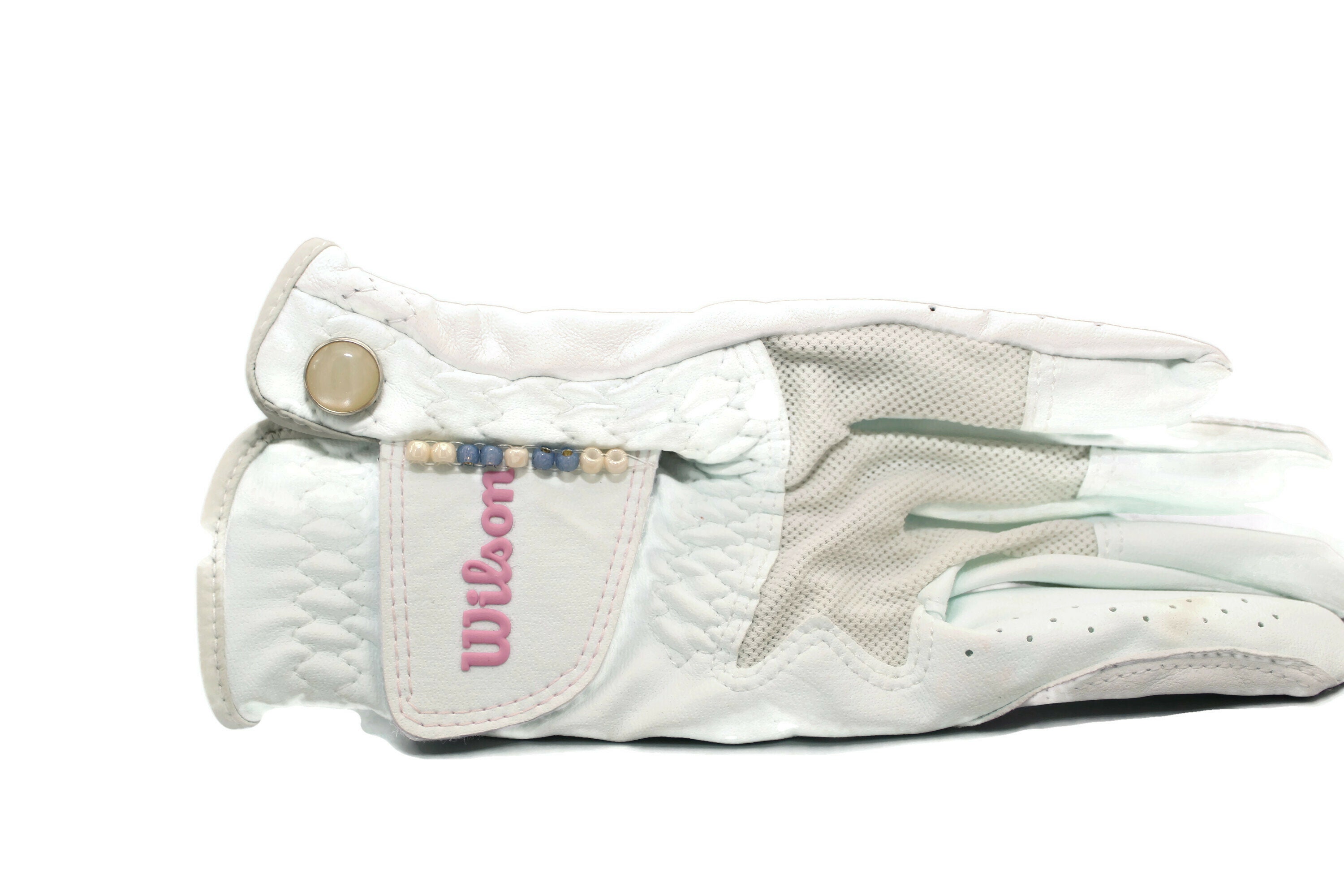 Golf Counting Beads for Glove, Cream and Blue Beaded Counter for Golfer