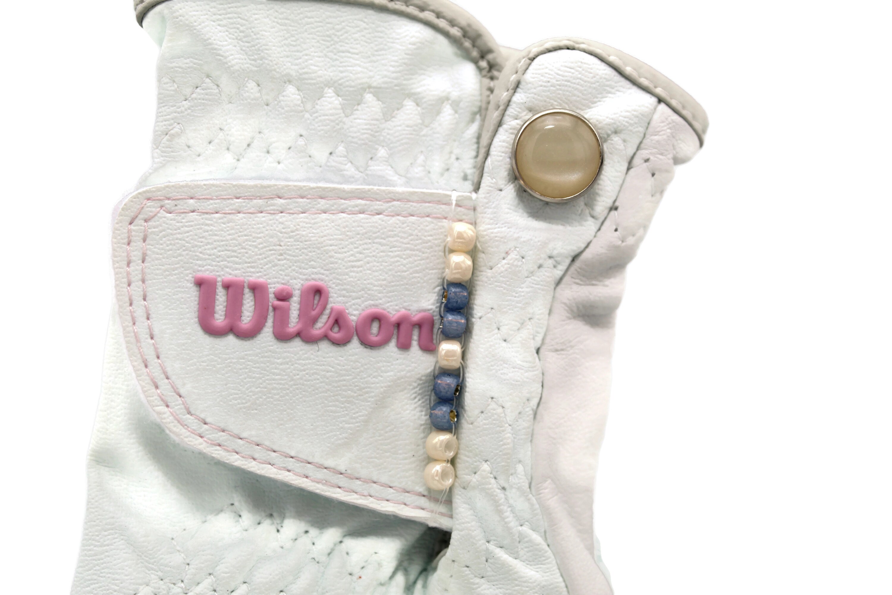 Golf Counting Beads for Glove, Cream and Blue Beaded Counter for Golfer