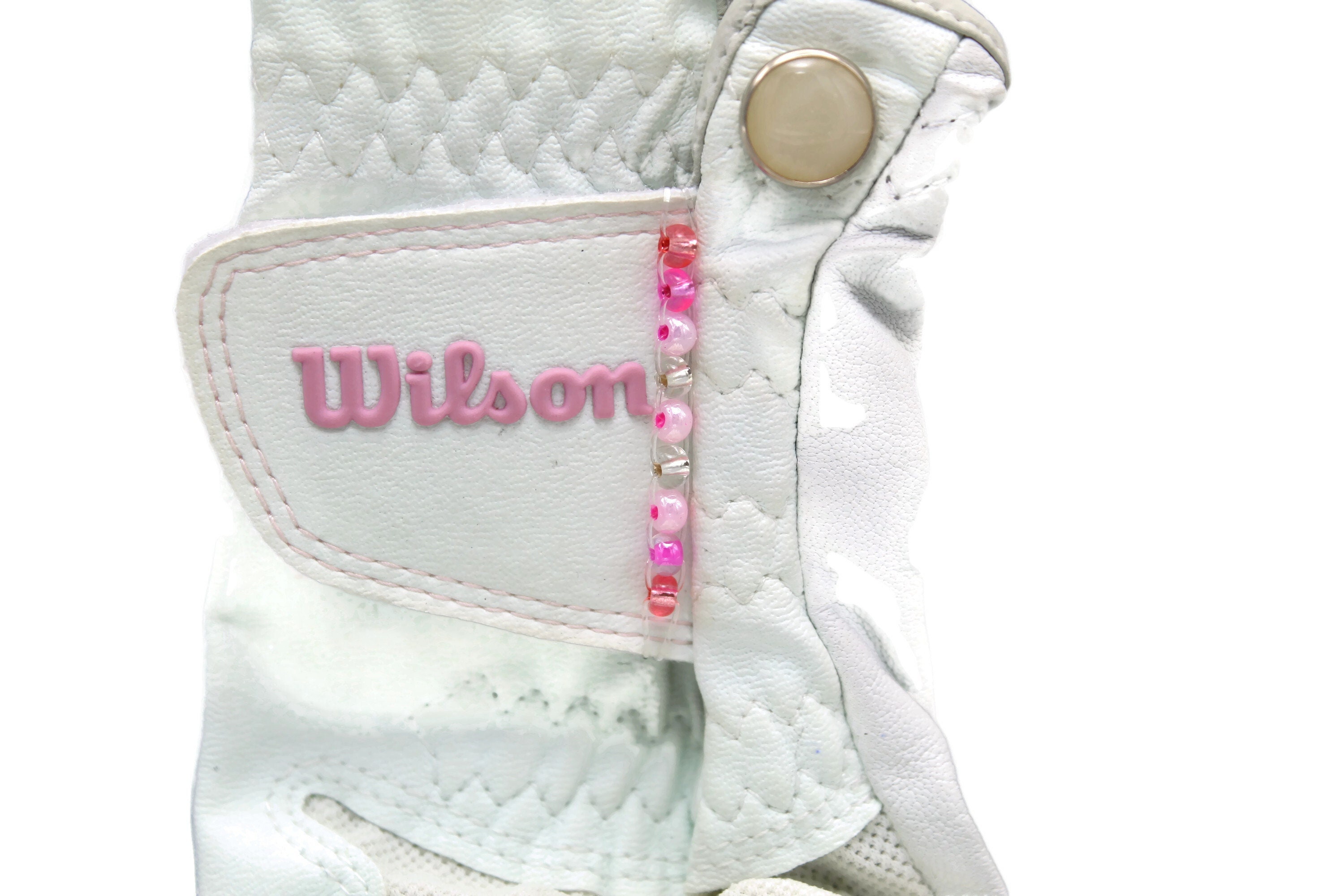 Golf stroke counter, done in pink hues and clear beads, glove counter for golfer, gift for golf lover, gift for golf mom, bead counter #51