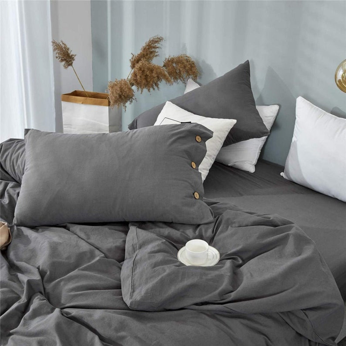 Bohemian Dark Grey Duvet Cover 100 Pure Cotton Duvet Cover Etsy bohemian-dark-grey-duvet-cover-100-pure-cotton-duvet-cover-etsy