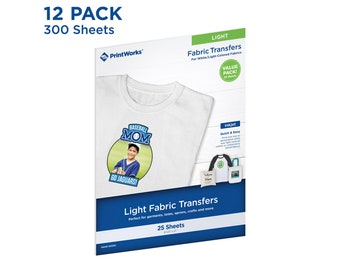 Printworks Light Fabric Transfers, for White/Light-Colored Fabrics, Inkjet Compatible, 8.5" x 11"