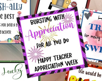 6 APPRECIATION GIFT TAGS-different designs-good for teachers-assistants-bus drivers-aides-anyone who needs thanks-instant download-thank you