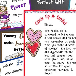 COOKIE KIT TAGS für ein perfektes Geschenk-28 Dateien mit 21 separaten Tags-Blankokarte zum Ausfüllen-Sofortiger Download-Brautparty-Hochzeitsgeschenk-Küche