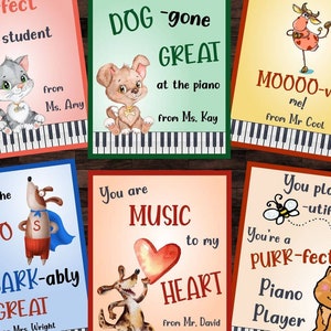 6 MUSICAL ANIMAL Valentines-Music valentines-cute animals-editable text-Valentine&#39;s Day-print-digital-great for music teachers or school