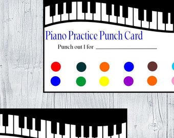 Piano Practice Punch Cards: Student Incentive (Digital Download)