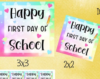First Day of School Treat Tags: 2 Sizes (Digital Download)