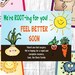 20 Cute GET WELL CARD Templates-foldable Notecard-postcard-editable ...