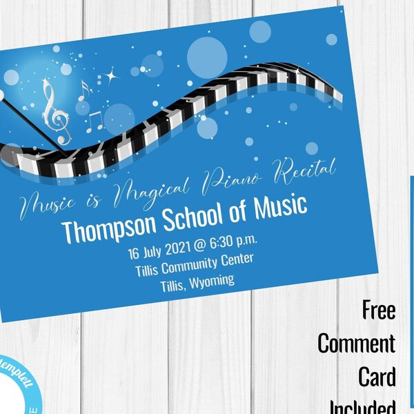 Piano Theme Invitation Etsy