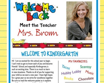 Meet the Teacher Template-all text editable-welcome back to school-teacher newsletter template-personalize-parent information page
