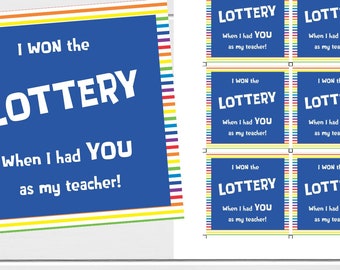 TEACHER APPRECIATION-Lottery Gift tag and note-Students-families-volunteers-administration-Printable templates-Instant download-personalize