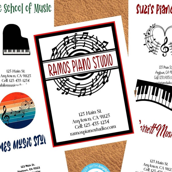 PIANO LESSON BINDER Cover templates-choose from 5 different styles-Let each student have a unique cover for their notebook-Editable text