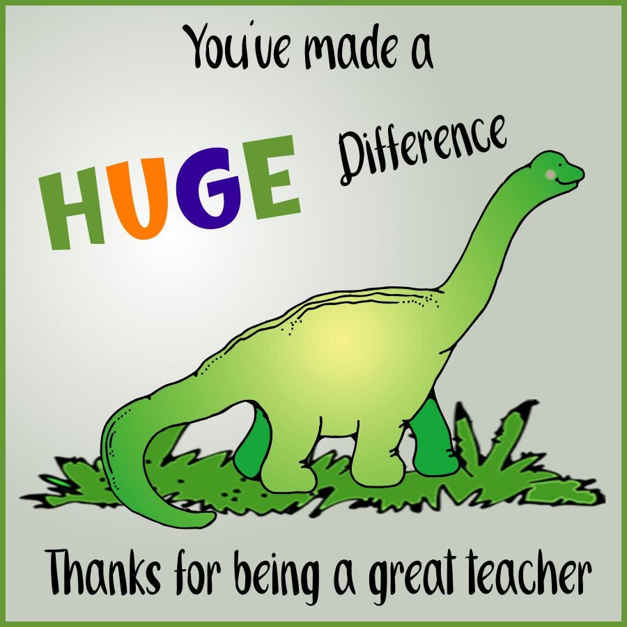 DINOSAUR TEACHER APPRECIATION Gift Tags6 Color Etsy