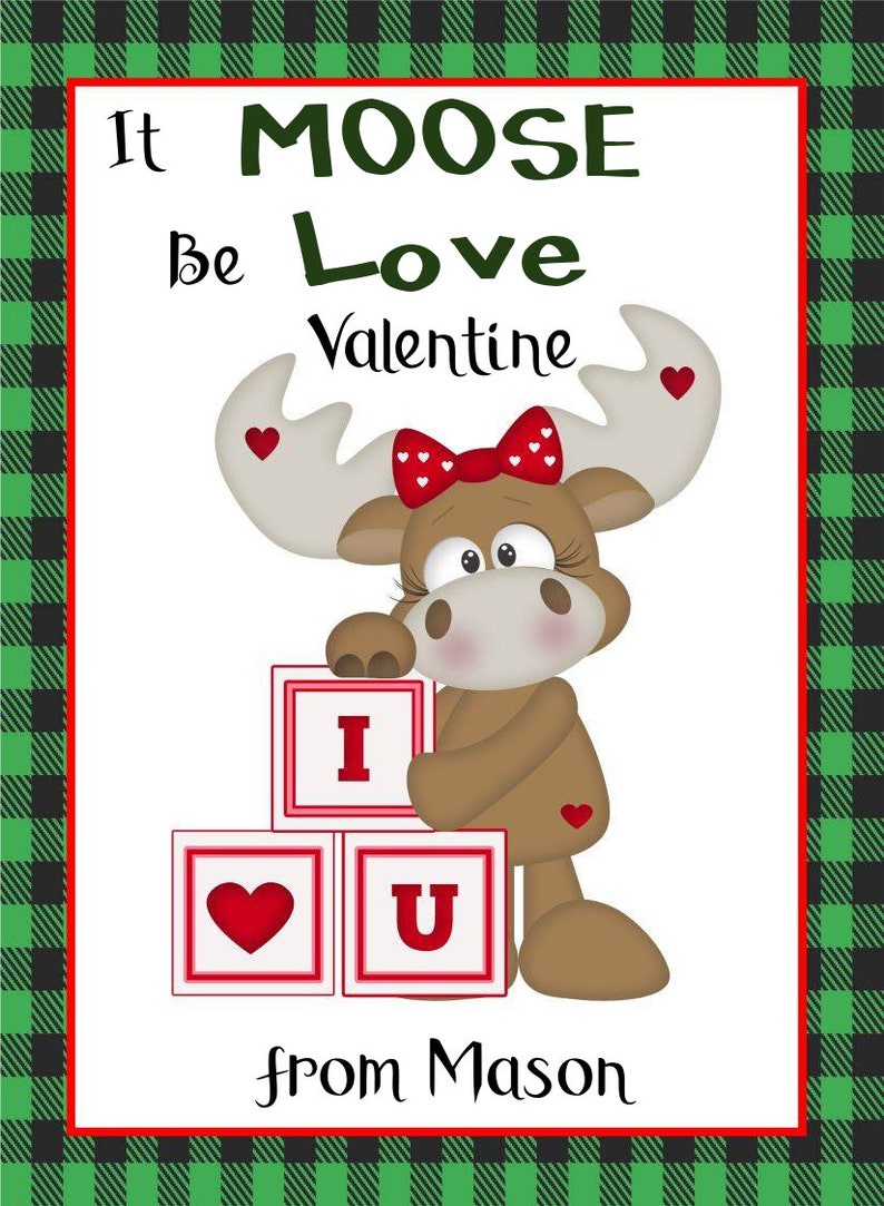 6 GREAT MOOSE Valentine Templates-all Different-edit All Text-download ...
