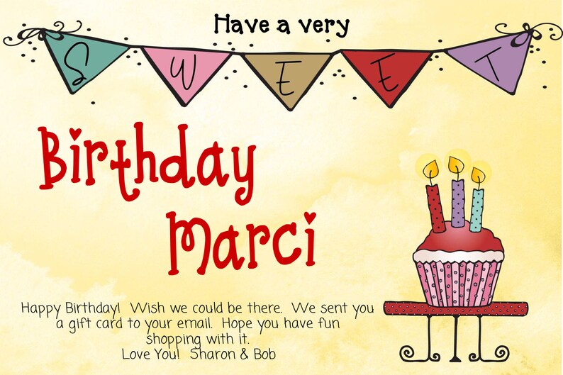 5 Birthday Card Templates for Girlssend Virtuallyattach to Etsy